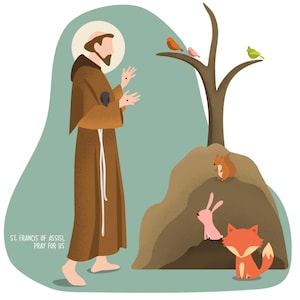 St. Francis of Assisi Sticker: Catholic Patron Saint of Animals - 3