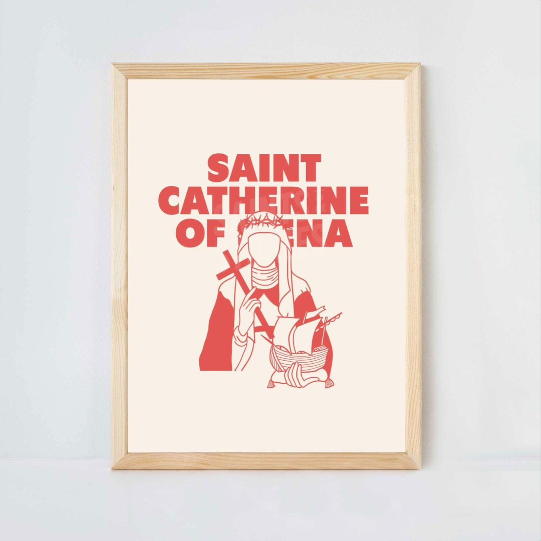St. Catherine of Siena Print: Catholic Saint Art, Confirmation Gift ...