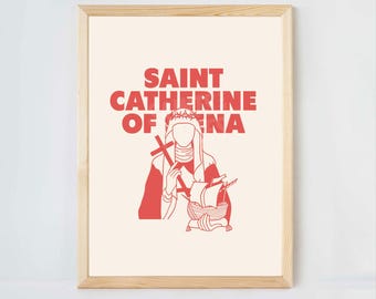St. Catherine of Siena Print: Catholic Saint Art, Confirmation Gift (Digital Download)