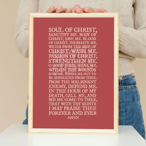 Anima Christi Gebetsplakat - digitaler Download, druckbare katholische Kunst, Konfirmationsgeschenk, Hauswanddekor, religiöses Geschenk