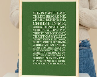 St. Patrick's Breastplate Prayer Art: Catholic Home Decor (Digital Download, PDF Files)