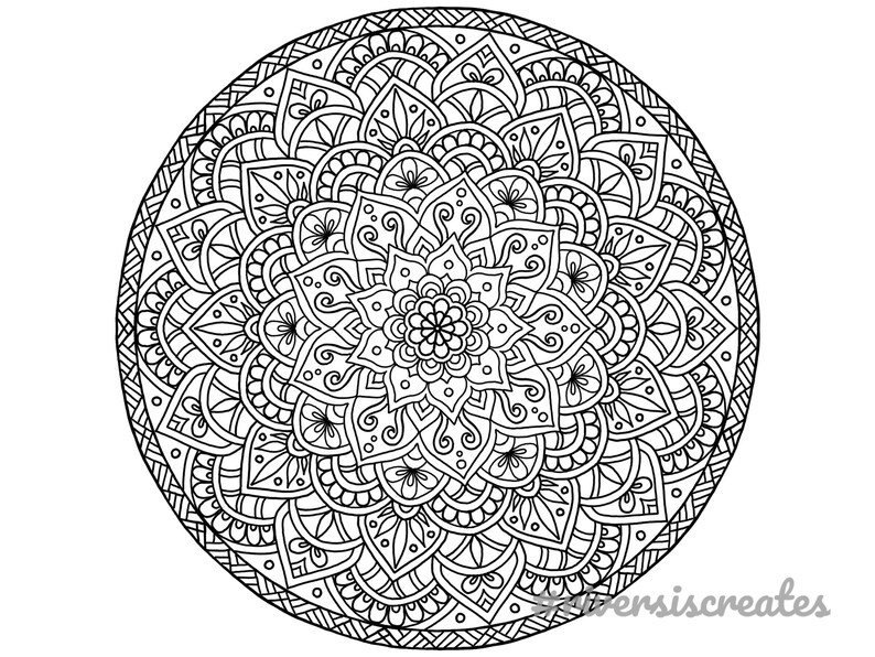 Summer Mandala Printable Coloring Page - Etsy