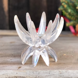 Atomic West German Clear Lucite Acrylic Candlestick Holder by Friedel Ges Gesch c. 1960s