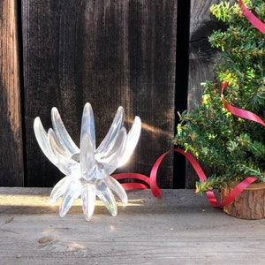 Atomic West German Clear Lucite Acrylic Candlestick Holder by Friedel Ges Gesch c. 1960s