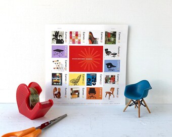 Charles + Ray Eames Unused Stamp Sheet - Set of 16 USPS Stamps - MNH (Mint Never Hinged) 2008 USPS