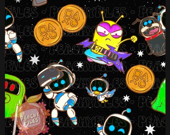 Astro B. Video Game Seamless File | black