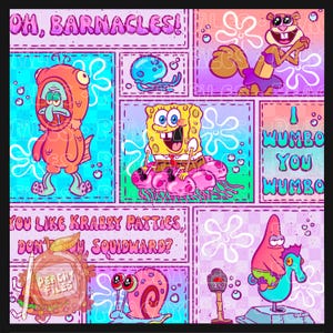 Fichier transparent patchwork Bob l'éponge | violet