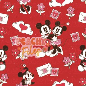 Archivo sin costuras del Día de San Valentín con el ratón mágico / rojo