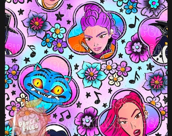 K-pop D Hunters Seamless File | purple/blue