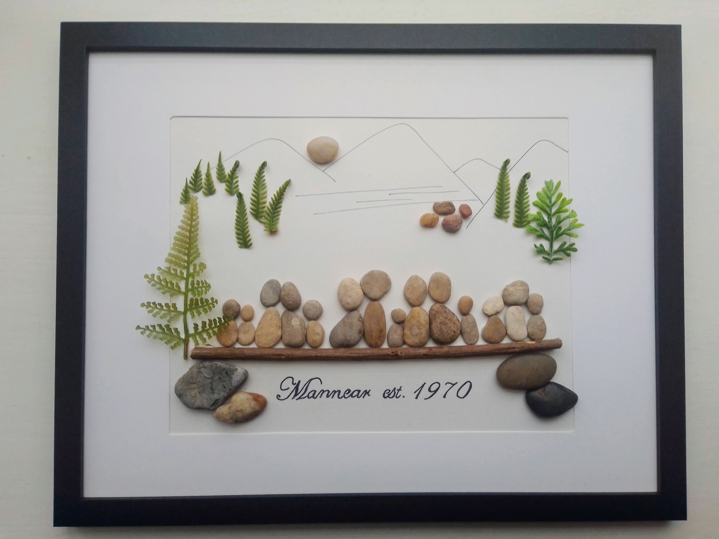 Pebble art 50th anniversary Pebble art family wedding Etsy