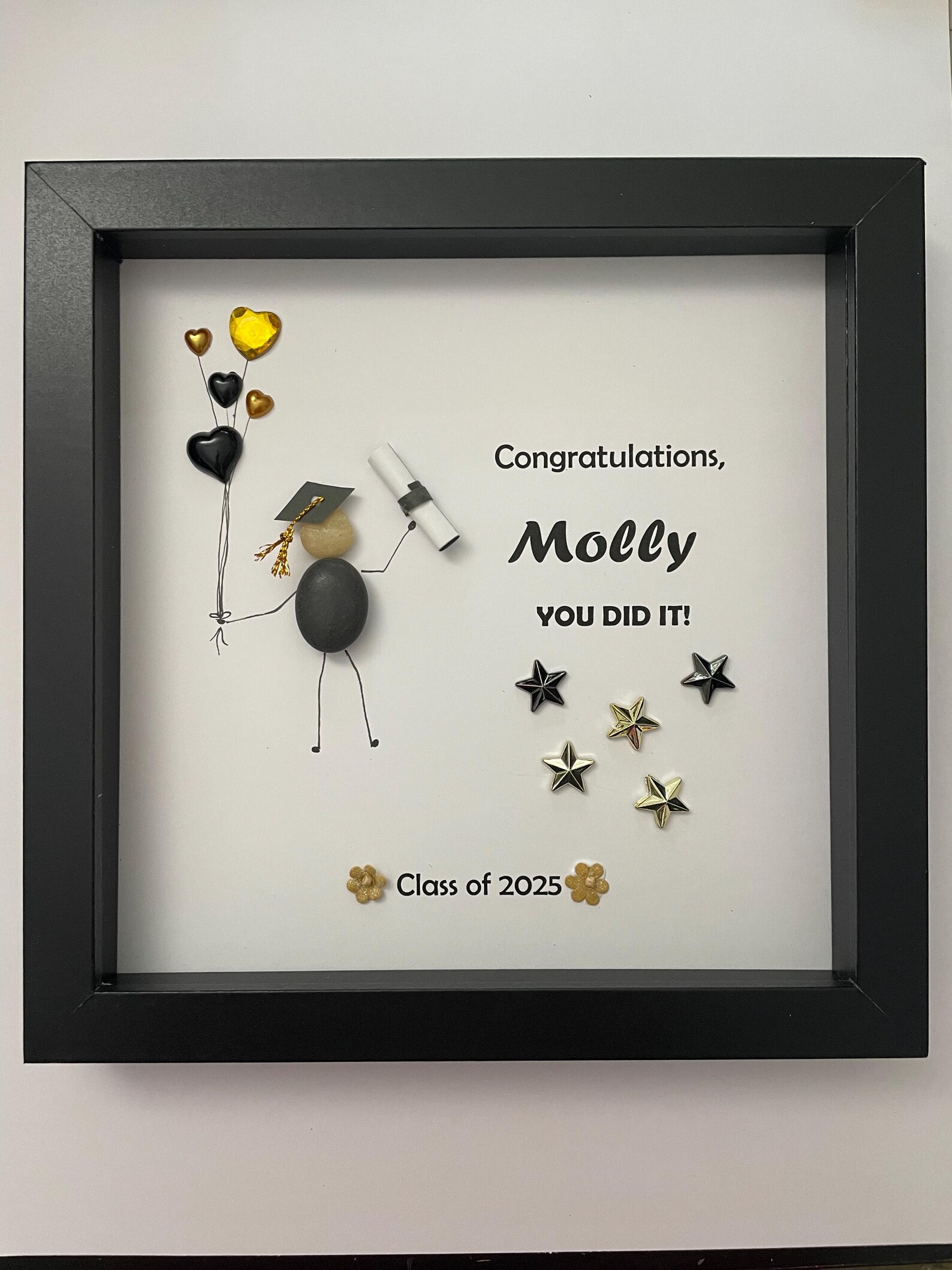 Personalized Graduation Pebble Art: School Colors Gift - Etsy