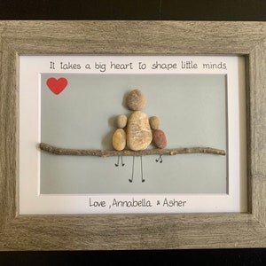 Teacher pebble art, teacher appreciation gift, school staff appreciation, gift for babysitters, gift for nanny