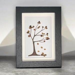 Fall Tree Pebble Art Picture Frame: Autumn Wall Hanging