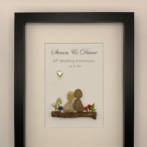 Personalized 30th wedding anniversary  pebble art, Pebble art family, pearl Anniversary personalized gift for parents, couple rock art
