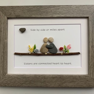 Sister Pebble Art: Friendship Gift, Personalized Quote