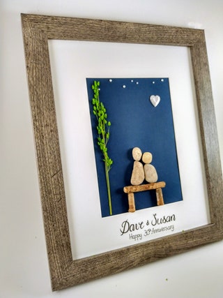 Personalized 30th anniversary pebble art