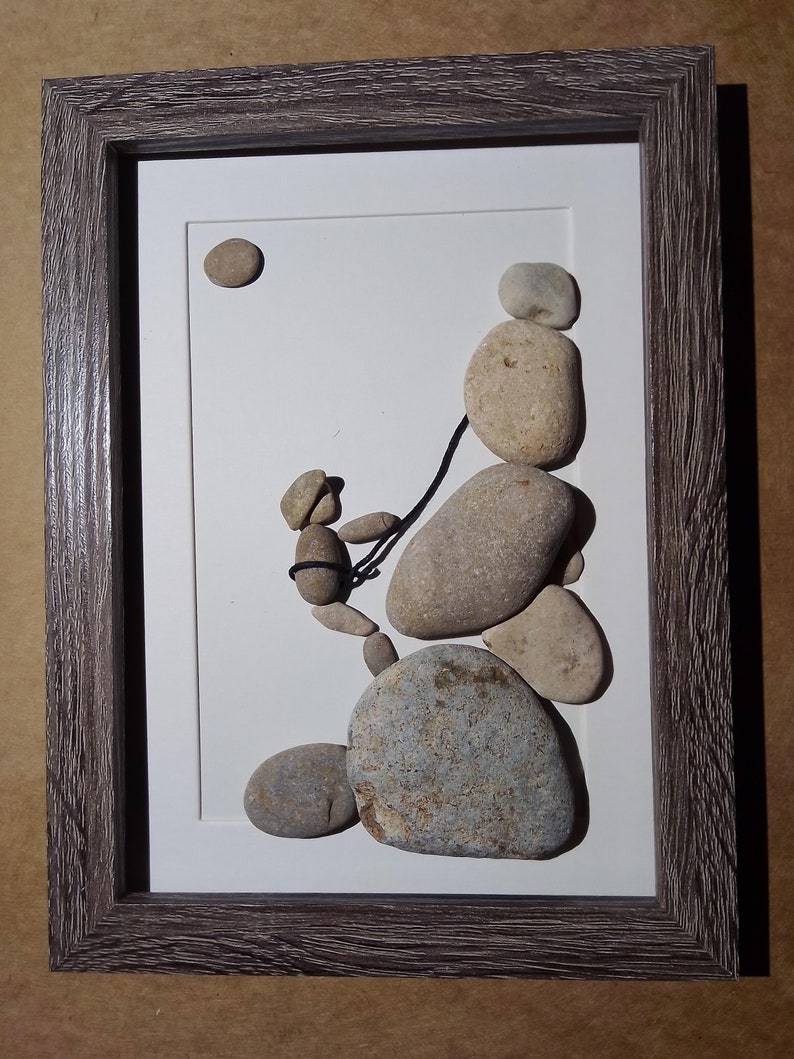Pebble art climbing climber wall art climbing mountain rock Etsy