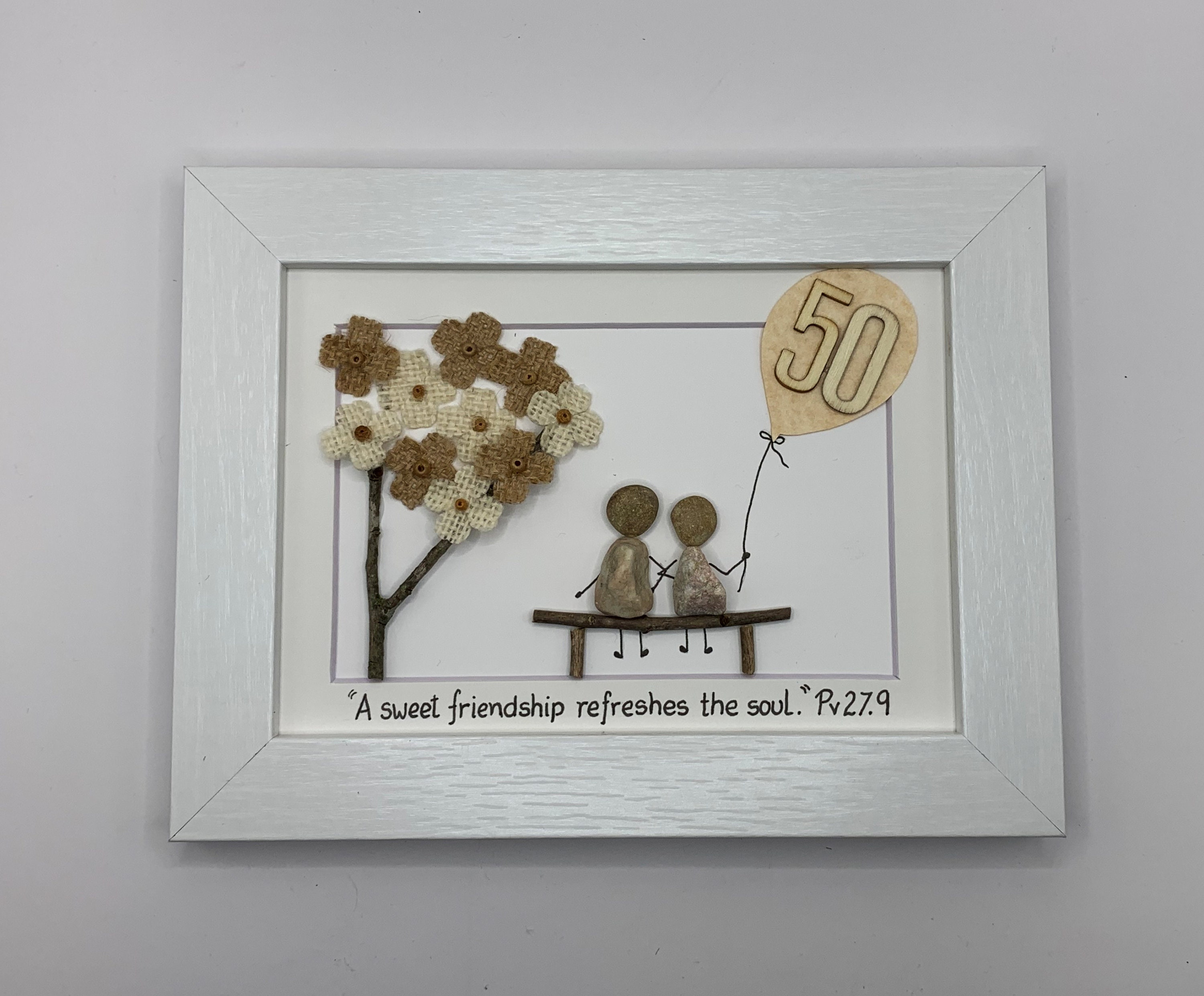 Friendship Pebble Art Gift for Friend Friend Birthday 50th Etsy