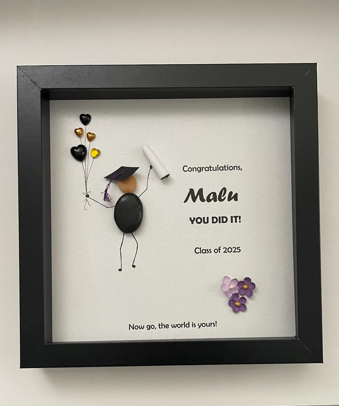 Personalized Graduation Pebble Art: School Colors Gift - Etsy