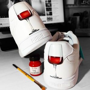 Custom / Handpainted Sneakers/ Custom-made wine sneakers
