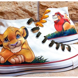 Custom /Handpainted Lion King Converse-All Star Shoes/ Simba & Mufasa/ Made-to-order/Gift ideas/Sneakers