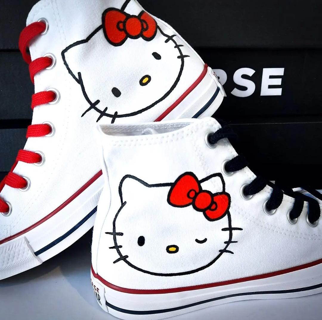 Hello Kittys Converse Etsy