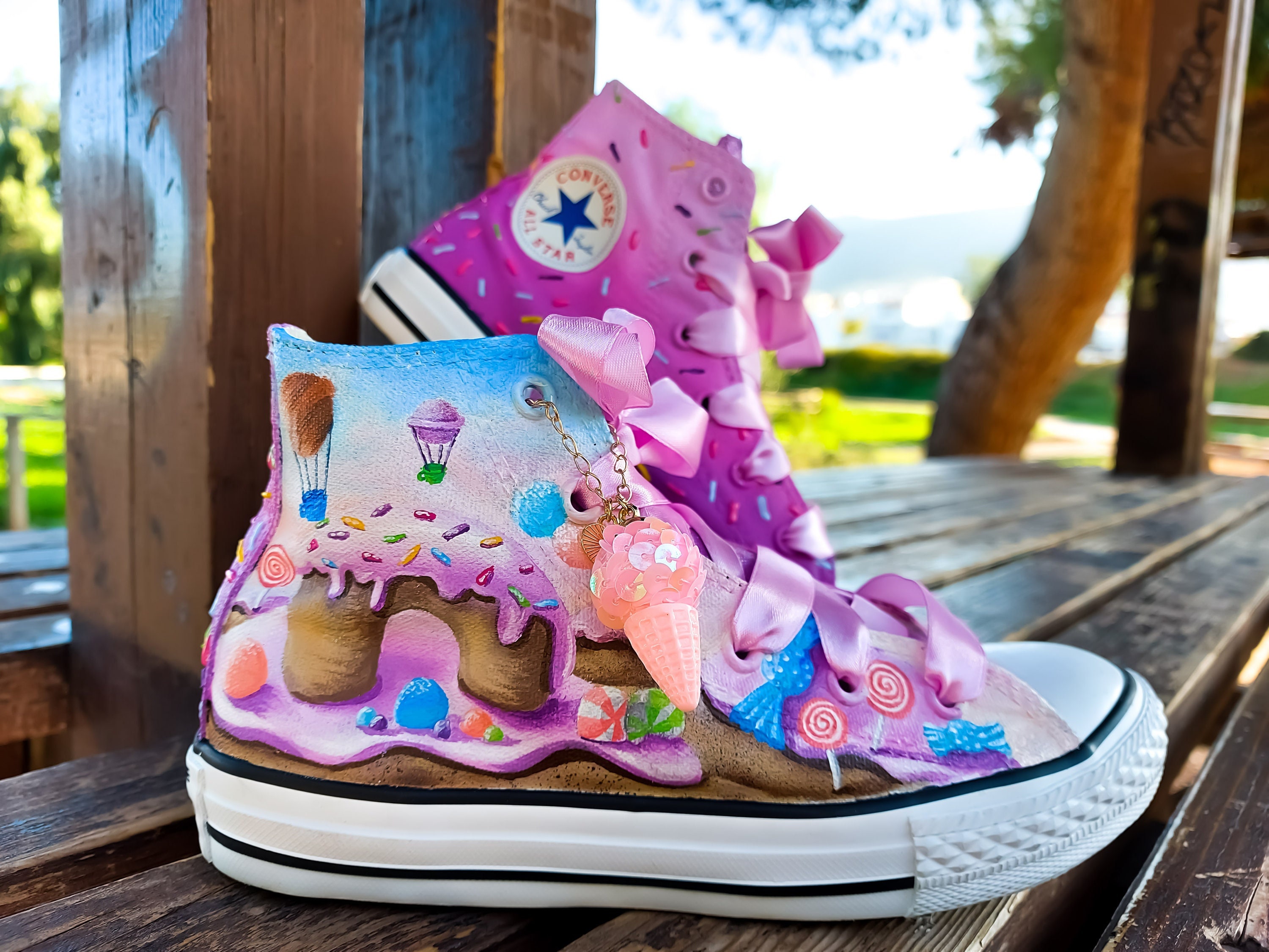 walvis Interpreteren Vuil Custom /handpainted Candy Land Converse-all Star Shoes With - Etsy