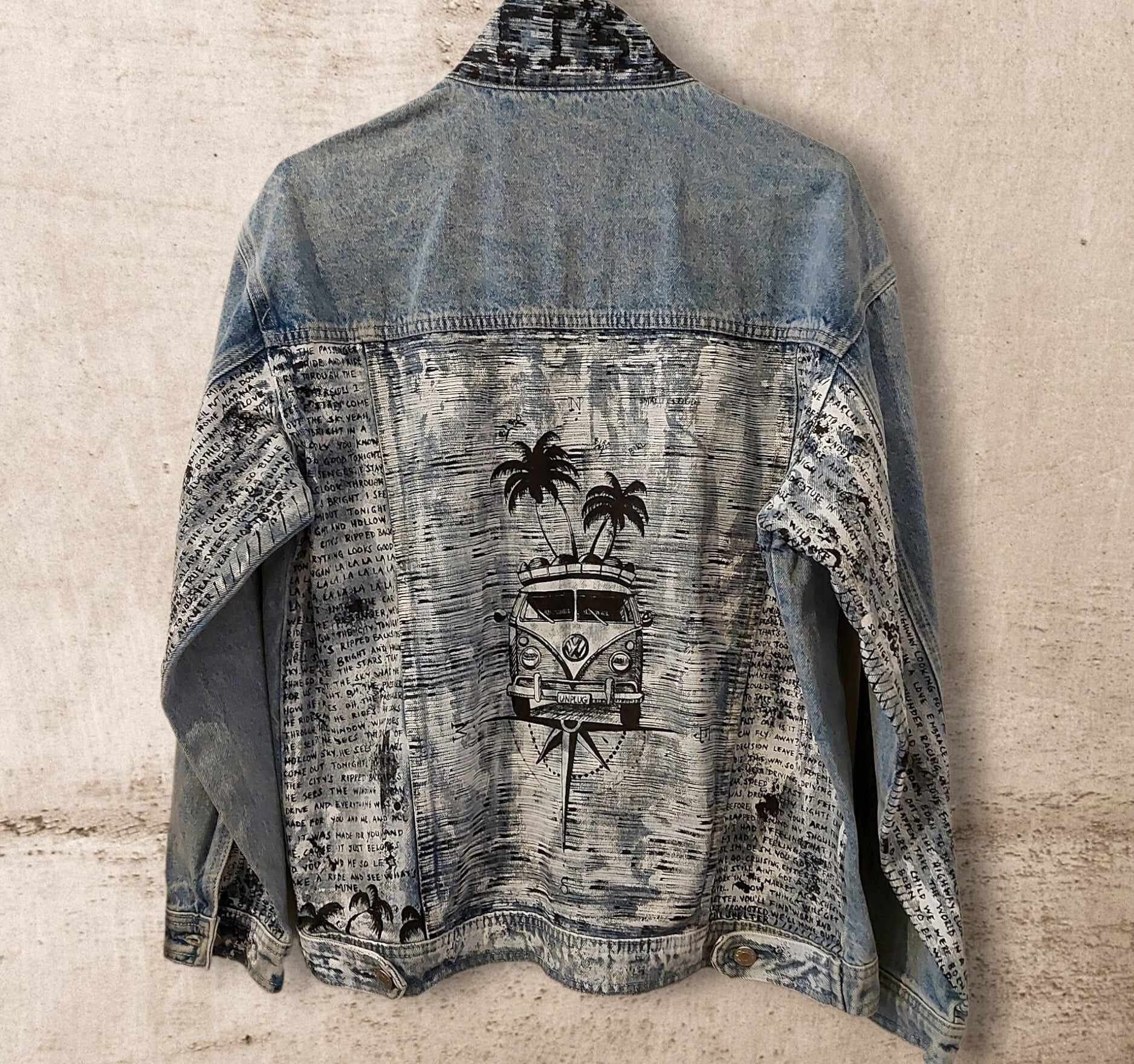 Open Back Raw Trim Ripped Denim Jacket With Chain | SHEIN IN