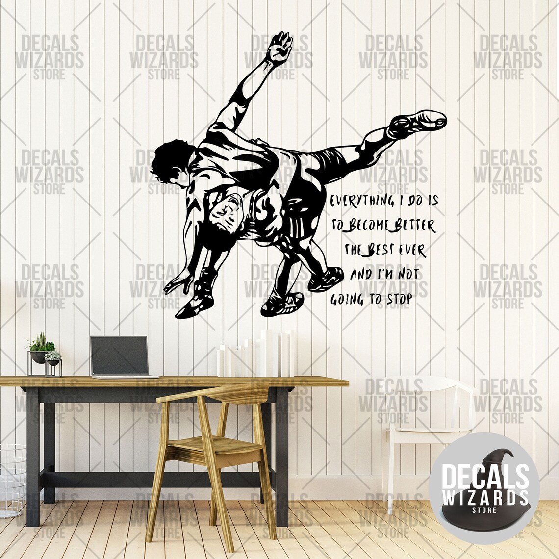 Wrestling Wall Decal Wrestler Wall Decal Sticker Your Etsy
