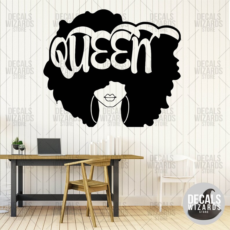 Afro American Woman Decal Black Girl Wall Decal Stickers Etsy