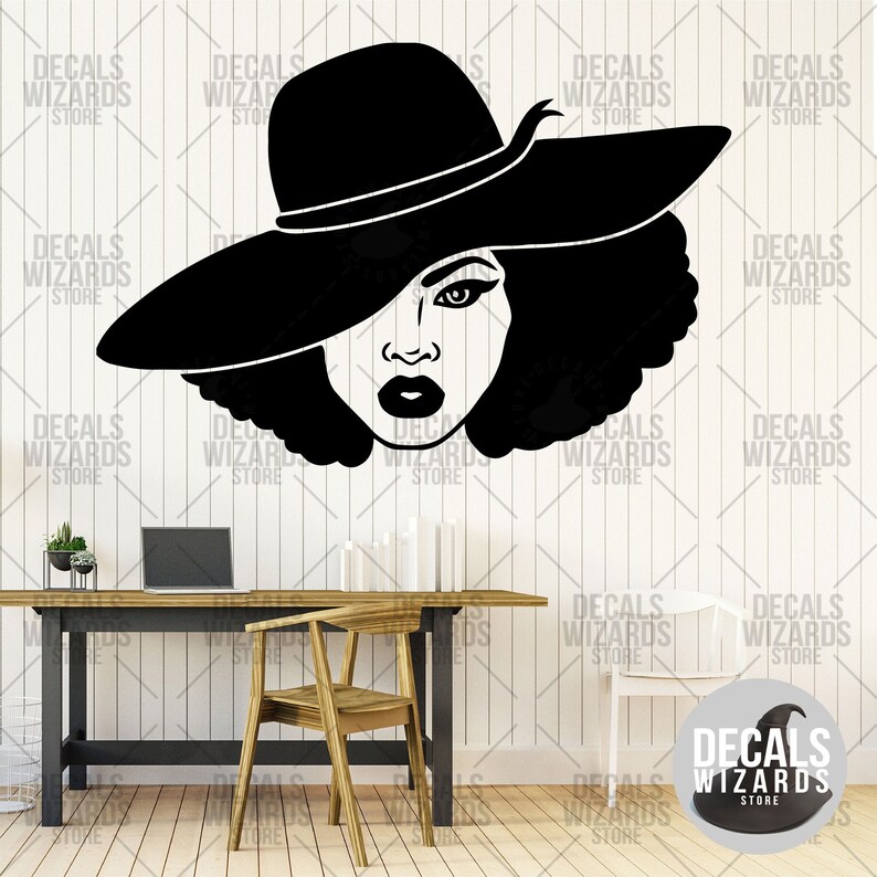 Afro American Woman Decal Black Girl Wall Decal Stickers Etsy