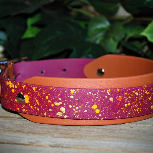 Custom Splatter Paint Biothane Dog Collar Twotone 1.5 in Etsy