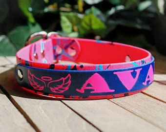 Doppellagiges Biothane-Schlupfhalsband – 2,5 cm – Splatter-Halsband – Biothane-Hundehalsband – wasserdichtes Halsband