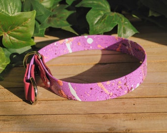 Biothane Schlupfhalsband, 3/4 Zoll, Splatter Lackiert - Wasserdicht, stinkfest, Vegan Leder, leicht zu reinigen