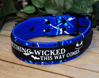 Halloween Biothane Collar- Double-Layered - Two-Tone, 3/4", 1" & 1.5" Wide: Waterproof, Vegan Leather, Adjustable, Durable, Easy to Clean