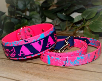 Doppellagiges Biothane-Schlupfhalsband – 1,5 Zoll – Splatter-Halsband – Biothane-Hundehalsband – wasserdichtes Hundehalsband