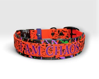 Halloween Biothane Collar- Double-Layered - Two-Tone, 3/4", 1" & 1.5" Wide: Waterproof, Adjustable, Durable, Easy to Clean