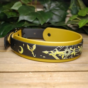 Bookish Custom Biothane Collar- Double-Layered - Two-Tone, 3/4", 1" & 1.5" Wide: Waterproof, Fourth Wing, ACOTAR, Durable, Easy to Clean