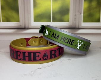 Thron des Glases Cutsom Biothane Halsband - Doppellagig - zweifarbig, 3/4", 1" & 1,5" breit: wasserdicht, ToG, Feuerherz, langlebig, leicht zu reinigen