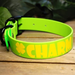Custom Name Biothane Dog Collar - 1/2&quot;, 3/4&quot;, 1&quot; Inch and 1.5&quot; Inch Width: Waterproof, Vegan Leather, Adjustable, Durable, Easy to Clean