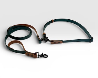 Hands-Free Dog Adapter – Adjustable Waist or Crossbody + Detachable Biothane Leash | Walk, Run, Jog, Belt