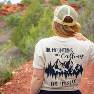 Mountains are Calling - Custom Adventure Shirt - Explore - Custom Dog Silhouette