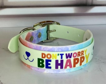 Rainbow Biothane Collar - Doppellagig - zweifarbig, 3/4", 1" & 1,5" breit: Wasserdicht, veganes Leder, verstellbar, langlebig, leicht zu reinigen