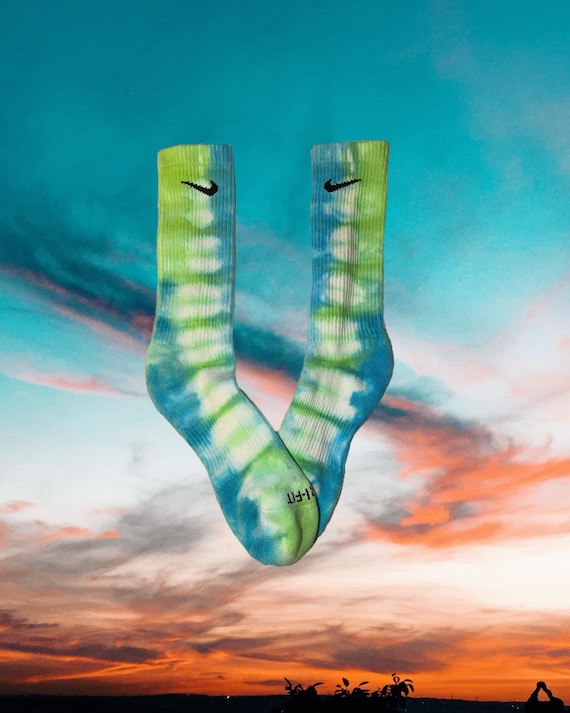 green and orange nike socks