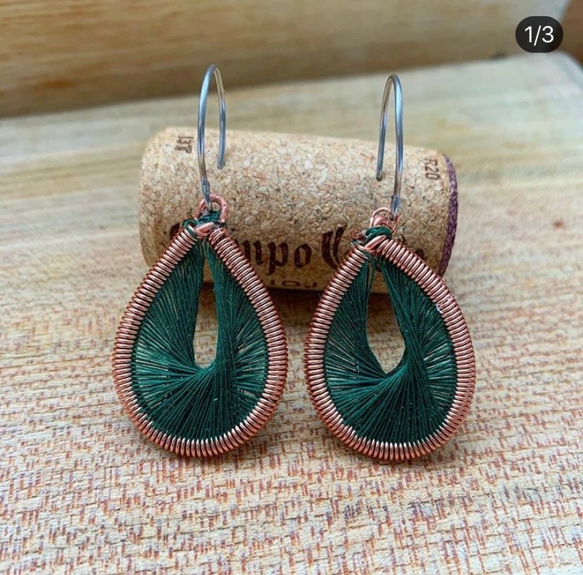 Boucles D'oreilles Attrape-rêves En Fil Art Péruvien - Neuf Avec étiquettes