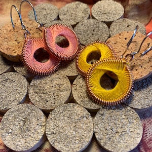 Mini Hoop Thread Earrings