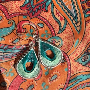 Peruvian Threaded Teardrop Earrings
