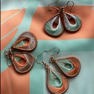 March Teardrop Peruvian Threaded Earrings