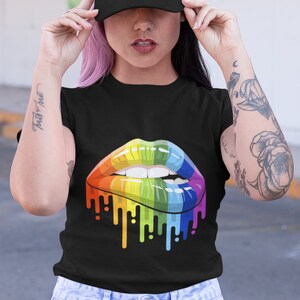 Pride Shirt | Gay Pride Tee | LGBTQ Shirt | Rainbow Lips TShirt | Love is Love Tee | Unisex Jersey Short Sleeve Tee | Made in USA