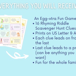 Rhyming Easter Scavenger Hunt Clues, Easter Egg Hunt Clues, Children ...